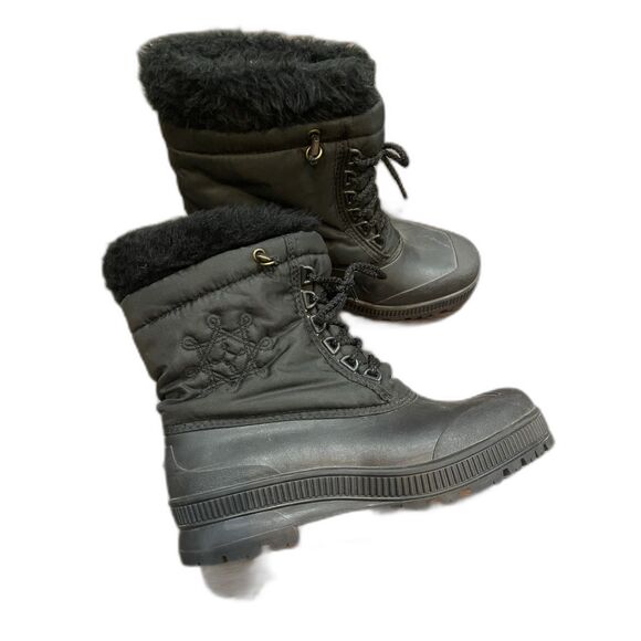 Sorel By Kaufman Canada Black Leather Snow Boots - Picture 1 of 5